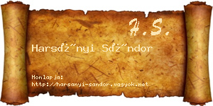 Harsányi Sándor névjegykártya